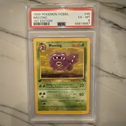 Pokemon TCG Weezing Fossil, 1st Edition Uncommon Card 45/62 Psa 6 - Image 1