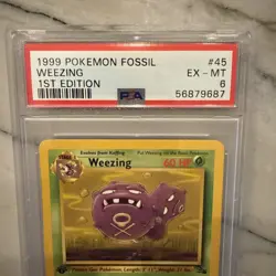 Pokemon TCG Weezing Fossil, 1st Edition Uncommon Card 45/62 Psa 6 - Image 2