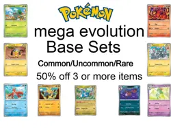 POKEMON - MEGA EVOLUTION BASE SET - SINGLE + TRAINER CARDS - BRAND NEW - Image 1