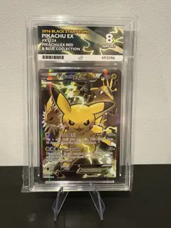 2016 Pikachu EX Full Art Black Star Promo XY124 ACE 8 Graded Pokemon Card - Image 1