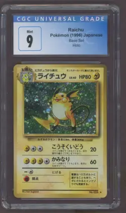 Raichu No 026 Base Set Holo Rare Pokemon Card Japanese CGC 9 - Image 1