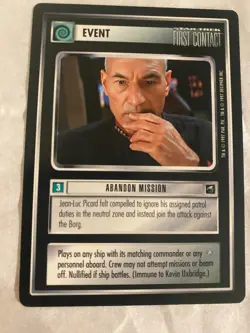 Star Trek CCG 1E FC ABANDON MISSION Rare Card NEVER PLAYED - Image 1