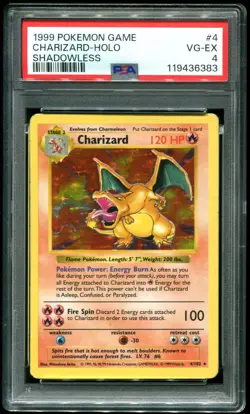 PSA 4 Charizard Shadowless Holo Rare Base Set 1999 Pokemon Card #4 - Image 1