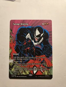 Magic The Gathering Spider-Man Savage Beating Borderless Non-Foil- Pack Fresh - Image 1