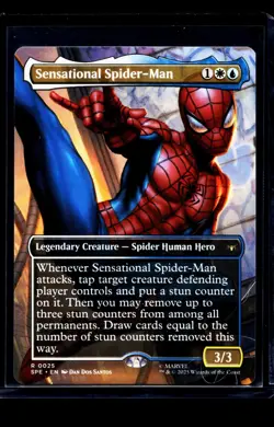MTG Magic The Gathering SPE Spider Man Borderless #25 Sensational Spider Man - Image 1