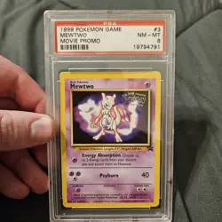 1999 POKEMON GAME MOVIE PROMO #3 MEWTWO PSA 8 - Image 1
