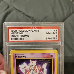 1999 POKEMON GAME MOVIE PROMO #3 MEWTWO PSA 8 - Image 2