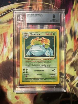 Pokemon TCG Venusaur Base Set Holo Unlimited Rare 15/102 BGS 8 - Image 1