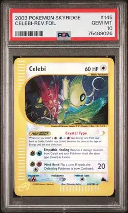 2003 POKEMON SKYRIDGE #145 CELEBI-REVERSE FOIL PSA 10 - Image 1