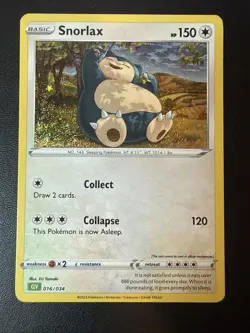 Snorlax 016/034 CLV NM Trading Card Game Classic Holo Pokemon 016/034 - Image 1
