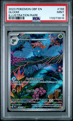 2023 POKEMON OBF EN-OBSIDIAN FLAMES ILLUSTRATION RARE #198 GLOOM PSA 9 - Image 1