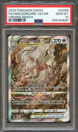 PSA 10 HISUIAN ZOROARK VSTAR ALT ART GG56/GG70 CROWN ZENITH 2023 POKEMON TCG - Image 1