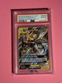 2019 Pokemon Pikachu & Zekrom GX Tag Team SM168 Black Star Promo PSA 10 - Image 3