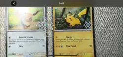 Pikachu 025/165 EEVEE 133/165 Pokemon Holiday Calendar 2025 Stamp Snowflake - Image 1