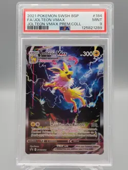 2021 POKEMON SWSH BLACK STAR PROMO #184 FULL ART/JOLTEON VMAX PSA 9 - Image 1