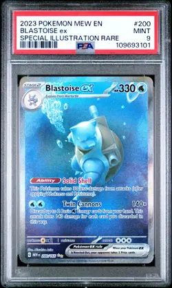 2023 POKEMON MEW EN-151 SPECIAL ILLUSTRATION RARE #200 BLASTOISE EX PSA 9 - Image 1