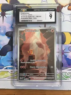 2023 POKEMON SV 151 - MEW EN #168/165 CHARMANDER ILLUSTRATION RARE CGC 9 - Image 1