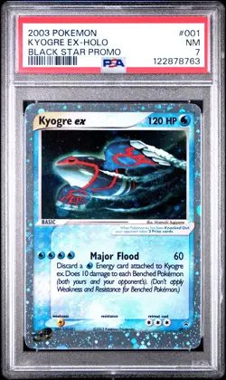 2003 POKEMON BLACK STAR PROMO #001 KYOGRE EX-HOLO PSA 7 - Image 1