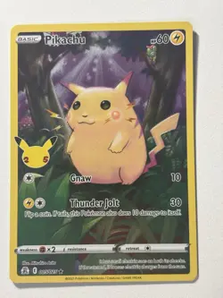 Pokemon TCG Pikachu 5/25 - Celebrations Full Art Holo 25th Anniversary LP - Image 1