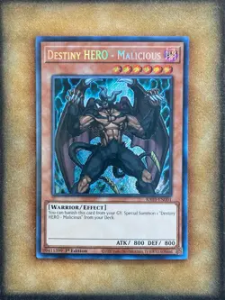 Yugioh Destiny HERO - Malicious RA03-EN001 Secret Rare 1st Ed NM - Image 1