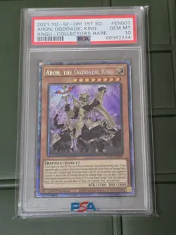 2021 Yugioh 1st Edition Aron, The Ogdoadic King Collectors Rare Psa 10 - Image 1