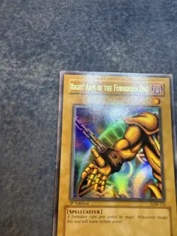 Right Arm of the Forbidden One Yu-Gi-Oh LOB-122 1st ED NA Glossy Print Mp/lp - Image 4