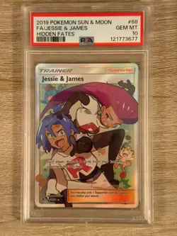 PSA 10 Jessie & James 68/68 Hidden Fates Full Art Holo Pokemon Card GEM MINT - Image 1