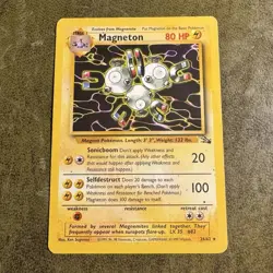 Pokemon TCG Magneton 26/62 Fossil Set Non-Holo Card MP Condition - Image 1