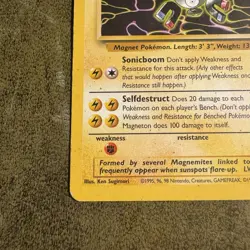 Pokemon TCG Magneton 26/62 Fossil Set Non-Holo Card MP Condition - Image 3