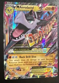 Pokemon TCG Mega-Aerodactyl-EX XY XY98 Holo Promo Card Black Star - Image 2