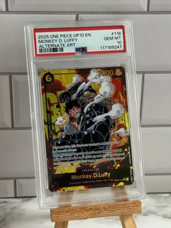OP10-118 Monkey.D.Luffy SEC Alt Art One Piece TCG English Card PSA 10 - Image 1
