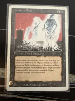 1994 Magic the Gathering - Animate Dead - Enchant Dead Creature - Revised MTG - Image 1
