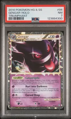 2010 POKEMON HEARTGOLD & SOULSILVER TRIUMPHANT #94 GENGAR-HOLO PSA 7 - Image 1