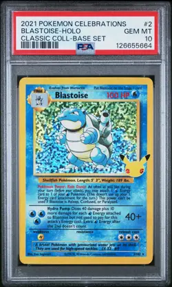 2021 POKEMON CELEBRATIONS BLASTOISE HOLO CLASSIC COLLECTION 2/102 PSA 10 - Image 1