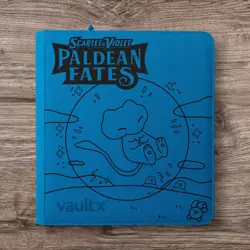 Vault X - 12 Pocket eXo-Tec Zip Binder Folder - Neon Blue Pokemon Paldean Fates - Image 1