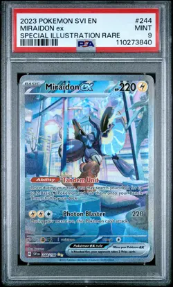 2023 POKEMON SVI EN-SCARLET & VIOLET SPECIAL ILLUSTRATION RARE MIRAIDON EX PSA 9 - Image 1