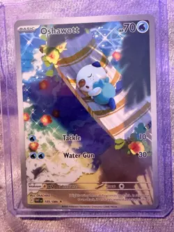 Pokemon Scarlet & Violet White Flare Oshawott 105/086 Illustration Art Rare NM - Image 1