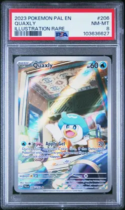 2023 POKEMON PAL EN-PALDEA EVOLVED ILLUSTRATION RARE #206 QUAXLY PSA 8 - Image 1