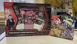 Pokemon TCG Paldean Fates Booster Bundle & Team Rocket's MEWTWO EX Box Lot of 2 - Image 1