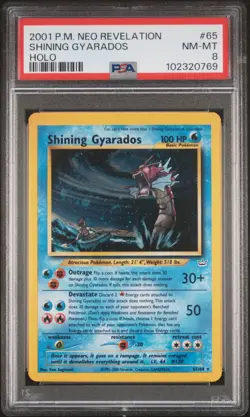 2001 POKEMON NEO REVELATION #65 SHINING GYARADOS-HOLO PSA 8 - Image 1