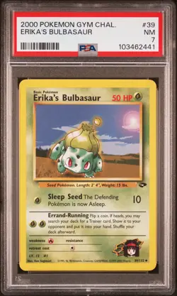 2000 POKEMON GYM CHALLENGE #39 ERIKA'S BULBASAUR PSA 7 - Image 1