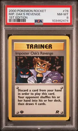 2000 POKEMON ROCKET 1ST EDITION #76 IMPOSTER OAK'S REVENGE PSA 8 - Image 1