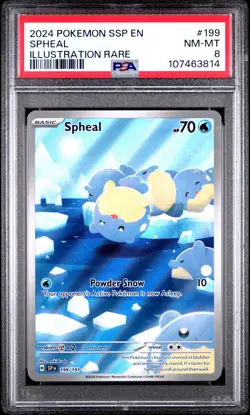 2024 POKEMON SSP EN-SURGING SPARKS ILLUSTRATION RARE #199 SPHEAL PSA 8 - Image 1