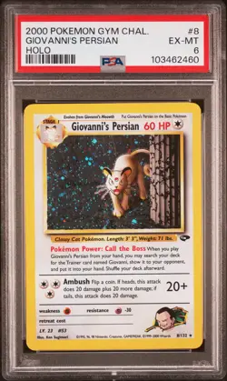 2000 POKEMON GYM CHALLENGE HOLO #8 GIOVANNI'S PERSIAN PSA 6 - Image 1