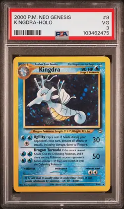 2000 POKEMON NEO GENESIS #8 KINGDRA-HOLO PSA 3 - Image 1