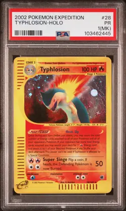 2002 POKEMON EXPEDITION #28 TYPHLOSION-HOLO PSA 1 MK - Image 1