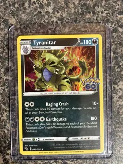 Pokemon TCG Tyranitar Holo Rare Card 43/78 Pokemon Go - Image 1
