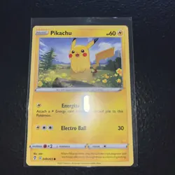2021 Pokemon Evolving Skies Pikachu Error Card Miscut/Crimp 49/203 - RARE! - Image 1