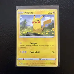 2021 Pokemon Evolving Skies Pikachu Error Card Miscut/Crimp 49/203 - RARE! - Image 2