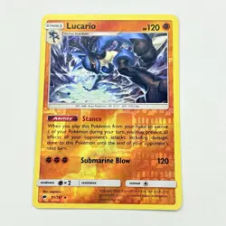 Pokemon Lucario 71/147 Reverse Holo Rare Burning Shadows Card 2017 - LP - Image 1